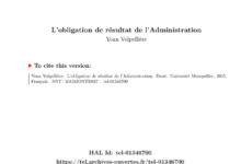L'obligation de résultat de l'Administration