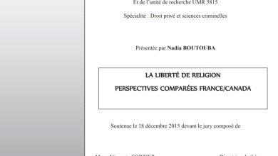 La liberté de religion: perspectives comparées France/Canada 19