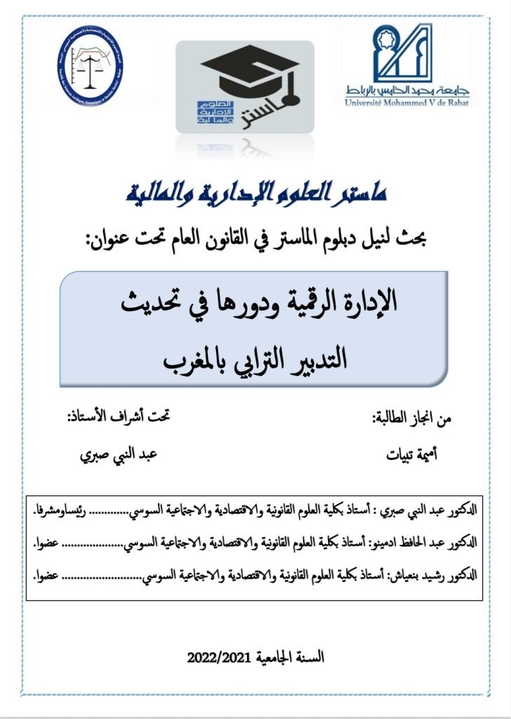 الإدارة الرقمية ودورها في تحديث التدبير الترابي بالمغرب 13