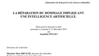 LA RÉPARATION DU DOMMAGE IMPLIQUANTUNE INTELLIGENCE ARTIFICIELLE.