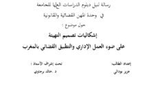 اشكاليات تصميم التهيئة على ضوء العمل الإداري والتطبيق القضائي بالمغرب