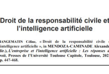 Droit de la responsabilité civile et l’intelligence artificielle