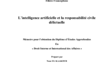 L’intelligence artificielle et la responsabilité civile délictuelle