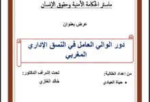 دور الوالي العامل في النسق الاداري المغربي