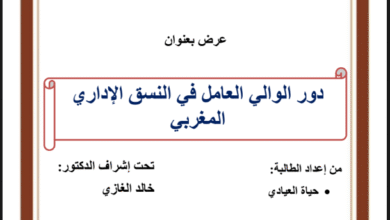 دور الوالي العامل في النسق الاداري المغربي