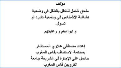 مؤلف ملحق شامل للتكفل بالطفل في وضعية هشاشة الأشخاص في وضعية تشرد أو تسول و ايواءهم و رعايتهم PDF