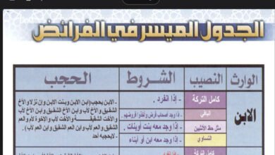 تحميل الجدول الميسر في الارث PDF 17