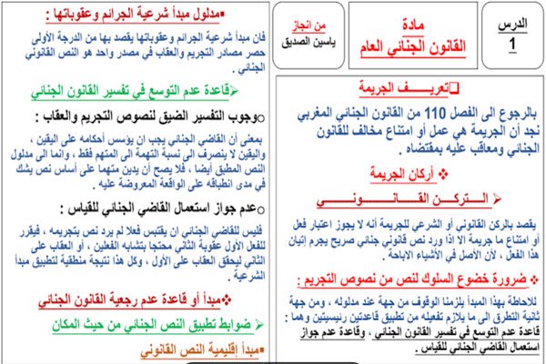 تحميل ملخص القانون الجنائي العام PDF